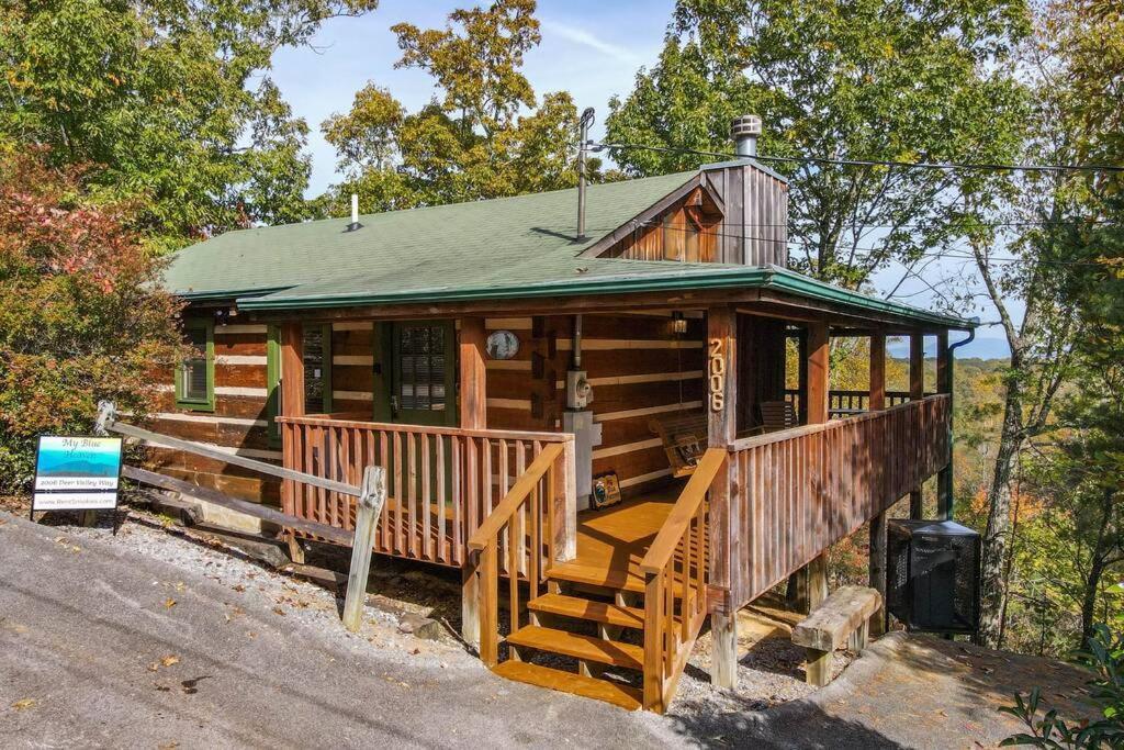 View! Cozy, Private, Fireplace, Hot Tub Log Cabin, Honeymoon! Севьервилл Экстерьер фото