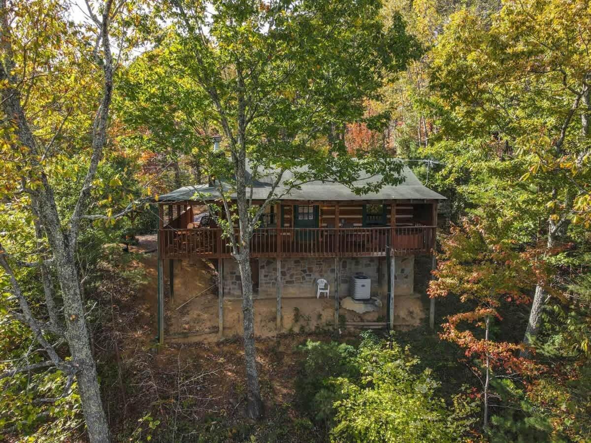 View! Cozy, Private, Fireplace, Hot Tub Log Cabin, Honeymoon! Севьервилл Экстерьер фото