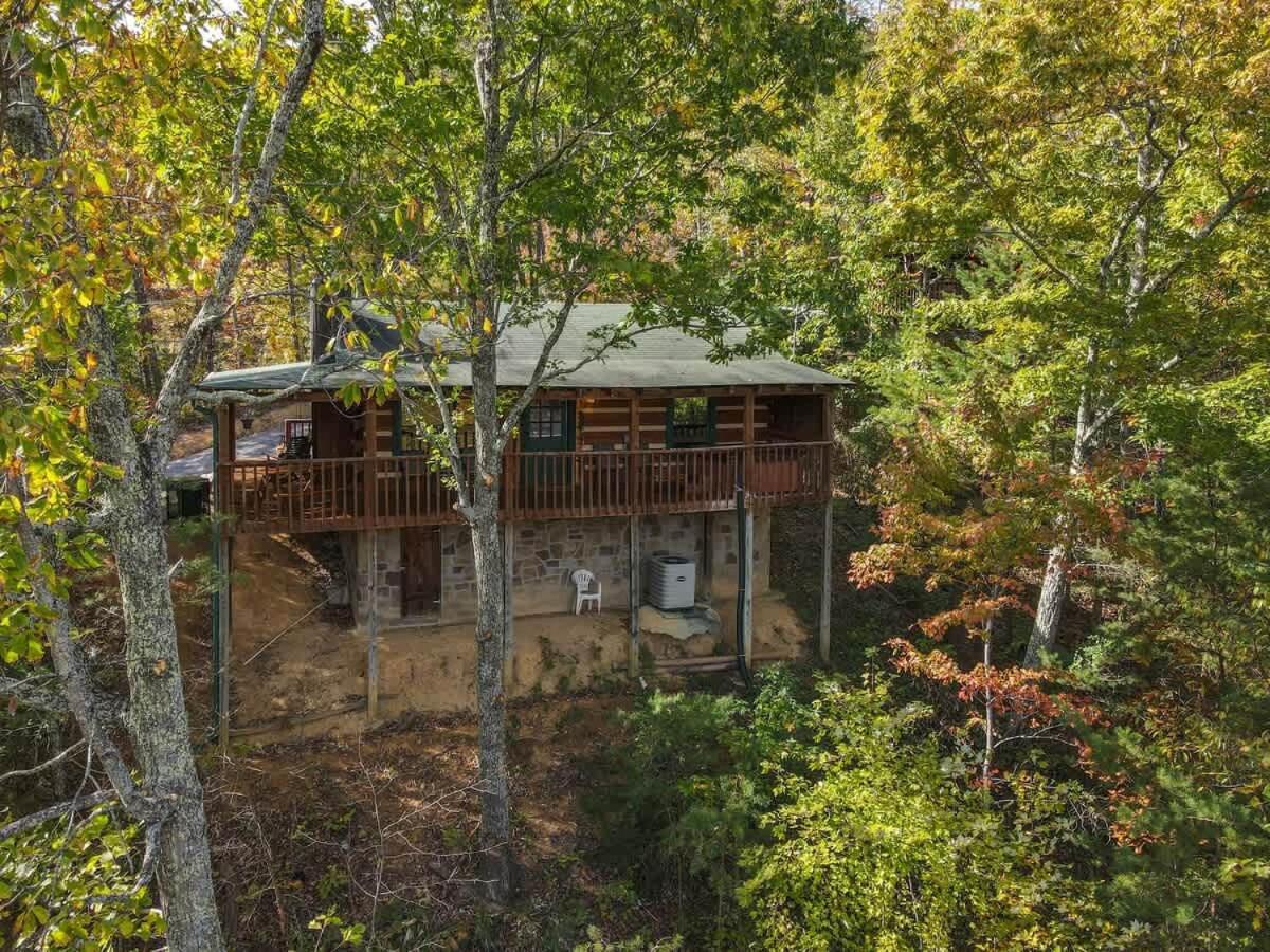 View! Cozy, Private, Fireplace, Hot Tub Log Cabin, Honeymoon! Севьервилл Экстерьер фото